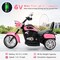6V Chopper Style Motorcycle with Bright Headlight and Cheering Music Perfect Gift to Kids
